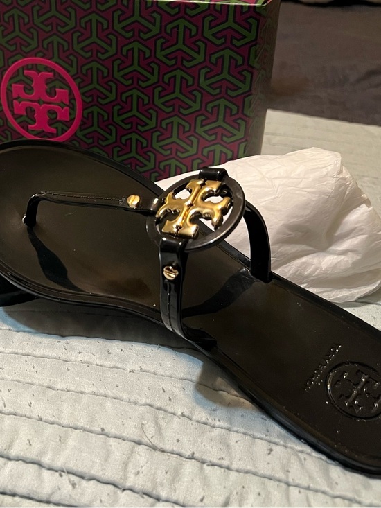 Tory Burch Shoes - Tory Burch Black Mini Miller Jelly Thongs, Size 8M